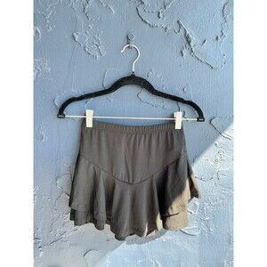 black ruffled mini skort